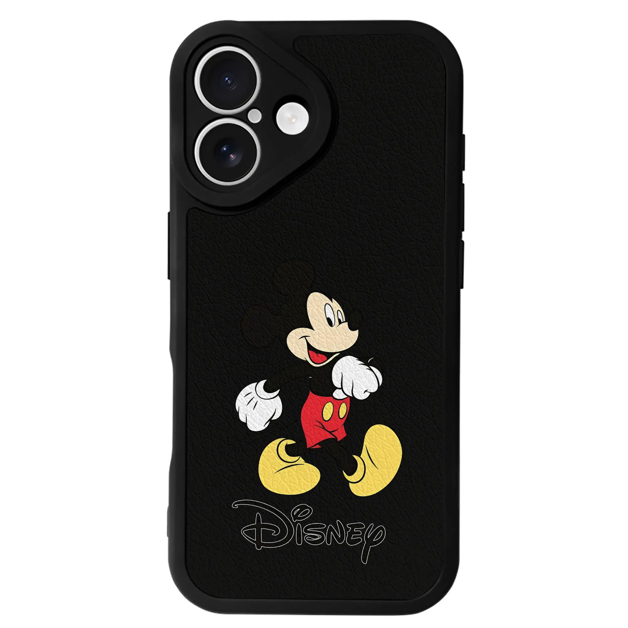 ミッキーマウス（Mickey Mouse） グッズ ミッキーマウス（Mickey Mouse） - IPhone 16シリーズ対応 ・ シリコンスマホケース ・ レザー調 ・ 高精度フィット ・ 耐衝撃 ・ ワイヤレス充電対応 ・ 精密カット